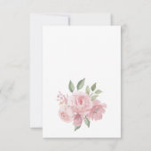 Watercolor botanical pastel pink floral Bridesmaid Kaart (Achterkant)
