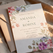 Watercolor Botanical Wedding Invitation