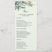 Watercolor Botanical Wedding Menu with Guest Name (Devant)