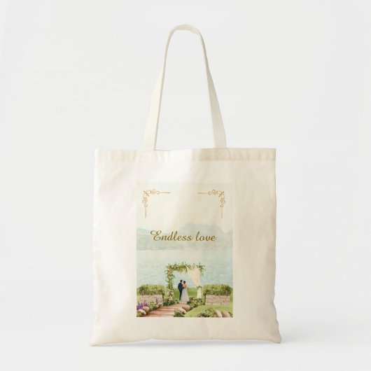 Watercolor Botanical Wedding Tote Bag – Elegant (Devant)