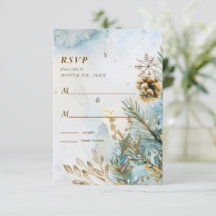 Watercolor Botanicals Winter Bruiloft Gouden Accen
