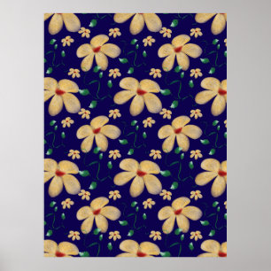 Watercolor Botanisch Naadloos Patroon Poster