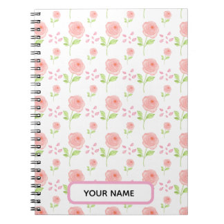Watercolor Botanische Bloem Patroon Planner Notitieboek