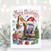 Watercolor Bouw Kerstkaart Feestdagen Kaart