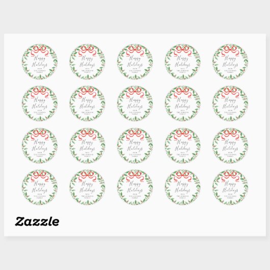 Watercolor Bow Personalized Gift Sticker (Feuille)