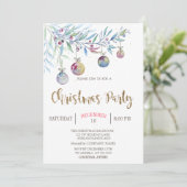 Watercolor Branch, Balls Company Party Invitation (Debout devant)