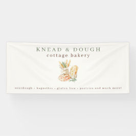 Watercolor Bread Cottage Bakery Business Spandoek