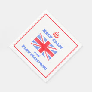 Watercolor Britse Union Jack Keep Calm Mahjong Servet