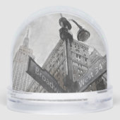 Watercolor Broadway & Wall Street Snow Globe – NYC (Arrière)