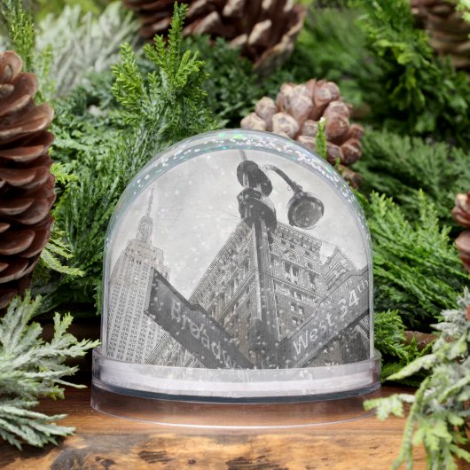 Watercolor Broadway & Wall Street Snow Globe – NYC (Hiver)