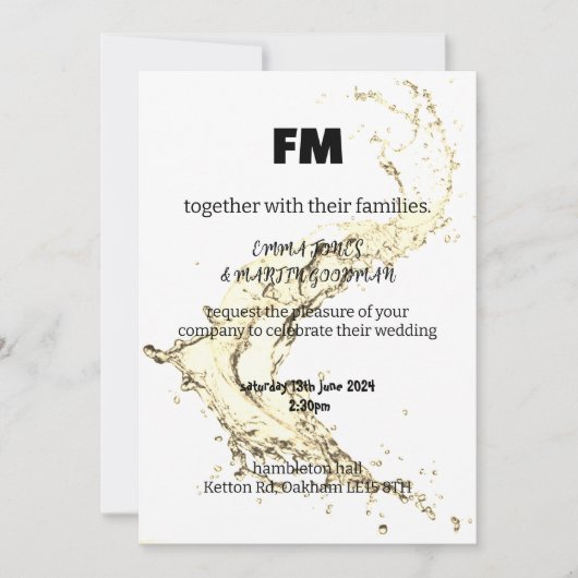 Watercolor bruiloft uitnodiging (Voorkant)