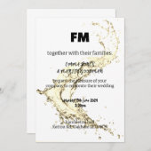 Watercolor bruiloft uitnodiging (Voorkant / Achterkant)