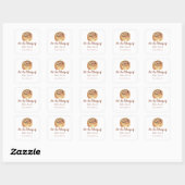 Watercolor Bunny Baby Shower - Voor de bibliotheek Vierkante Sticker (Vel)