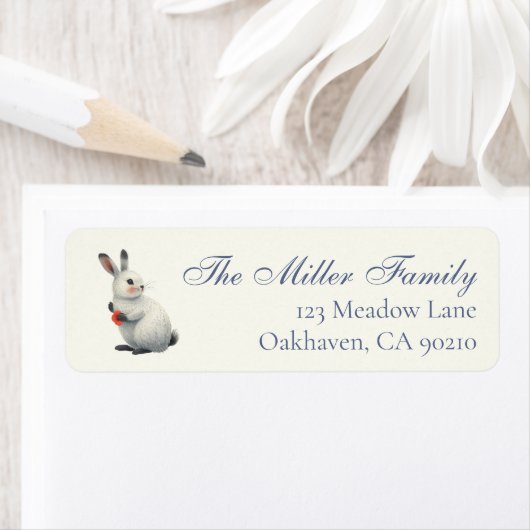 Watercolor Bunny Personalized Easter Etiket (Insitu)