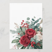 Watercolor Burgundy & Blush Roses wedding Menu (Achterkant)