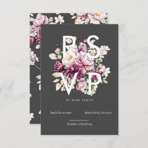 watercolor burgundy peonys carte rsvp