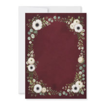 Watercolor Burgundy Wedding Invitation