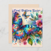 Watercolor Button Get Well Bientôt Carte De Voeux (Devant / Derrière)