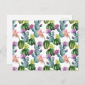 Watercolor Cacti Art Pattern Briefkaart (Voorkant / Achterkant)