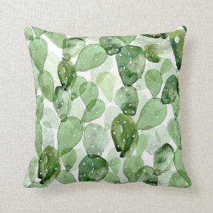 Watercolor Cactus Binnen-/Buitenkussen Kussen