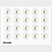 Watercolor Cactus Bloemen Dessert Retouradres Ronde Sticker (Vel)