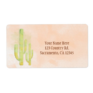 Watercolor Cactus Eenvoudige Zuidwestelijke Favori Etiket