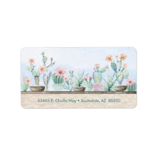 Watercolor Cactus Etiket