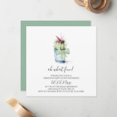 Watercolor Cactus Holiday Invitation (Devant/Arrière en situation)