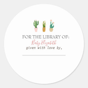 Watercolor Cactus Planten Zwangerschap Ronde Sticker