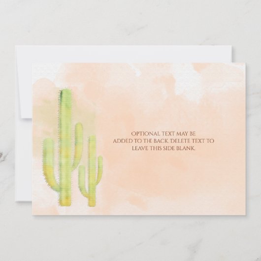 Watercolor Cactus Simple Southwestern Invitations (Dos)