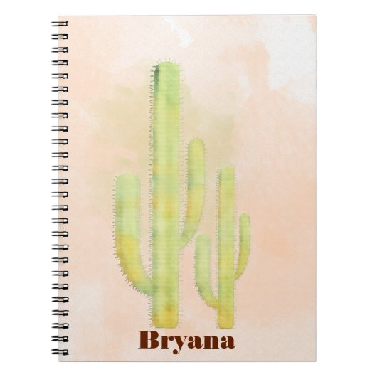 Watercolor Cactus Simple Southwestern Journal (Devant)