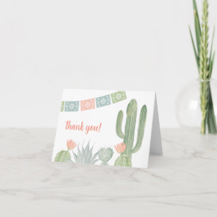 Watercolor Cactus Thank You Note Cartes