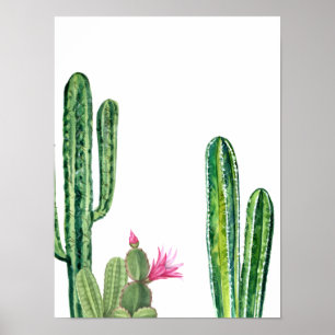 Watercolor Cactus Woestijn Zuidwesten Poster