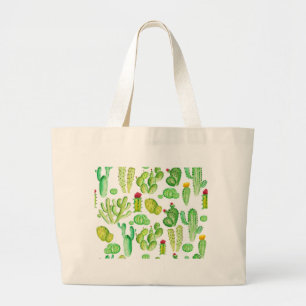 Watercolor Cactussen Grote Tote Bag
