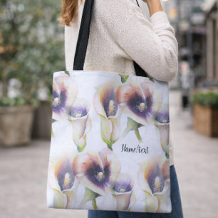 Watercolor Calla Lily Bloemig Elegant Patroon Draagtas