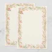 Watercolor Camellia Wedding Program Programma (Voorkant / Achterkant)
