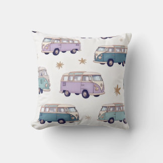 Watercolor camper van design kussen