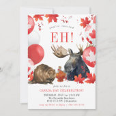 Watercolor Canada Day BBQ Summer Party Invitation (Devant)