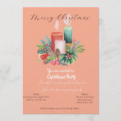 Watercolor Candlelight Christmas invitation Card (Devant)