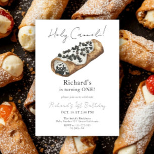 Watercolor Cannoli 1e verjaardagsfeestje Kaart