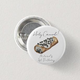 Watercolor Cannoli 1e verjaardagsfeestje Ronde Button 3,2 Cm