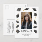 Watercolor Caps Graduation Party Invitation (Devant / Derrière)