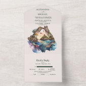 Watercolor Caribische Bestemming Trouwen Alles Inb All In One Uitnodiging (Binnen)