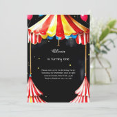 Watercolor Carnival Circus 1er Invitation annivers (Debout devant)