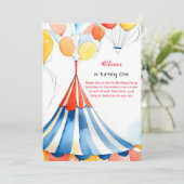 Watercolor Carnival Circus 1er Invitation annivers (Debout devant)