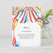 Watercolor Carnival Circus 1er Invitation annivers (Debout devant)