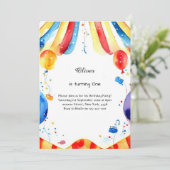 Watercolor Carnival Circus 1er Invitation annivers (Debout devant)