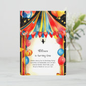 Watercolor Carnival Circus 1er Invitation annivers (Debout devant)