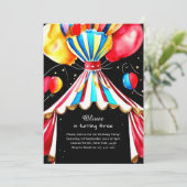 Watercolor Carnival Circus 1er Invitation annivers (Debout devant)