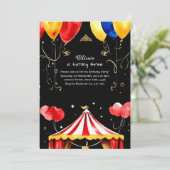 Watercolor Carnival Circus Anniversaire Invitation (Debout devant)